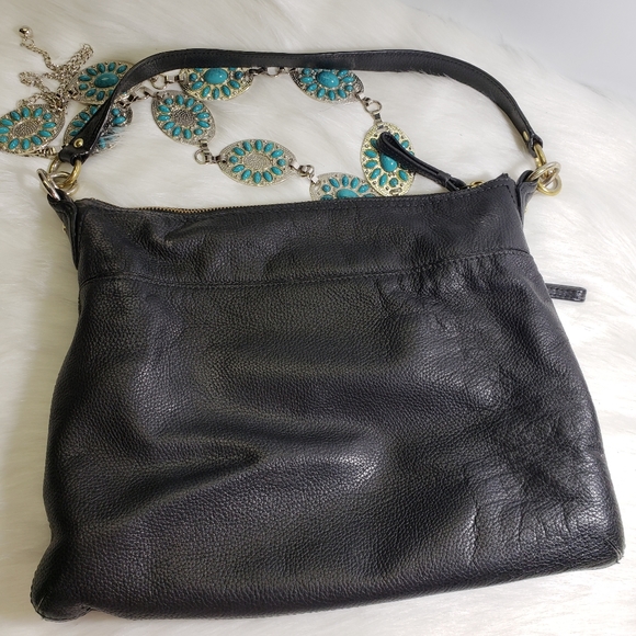Coach handbag in solid black leather - Picture 2 of 6